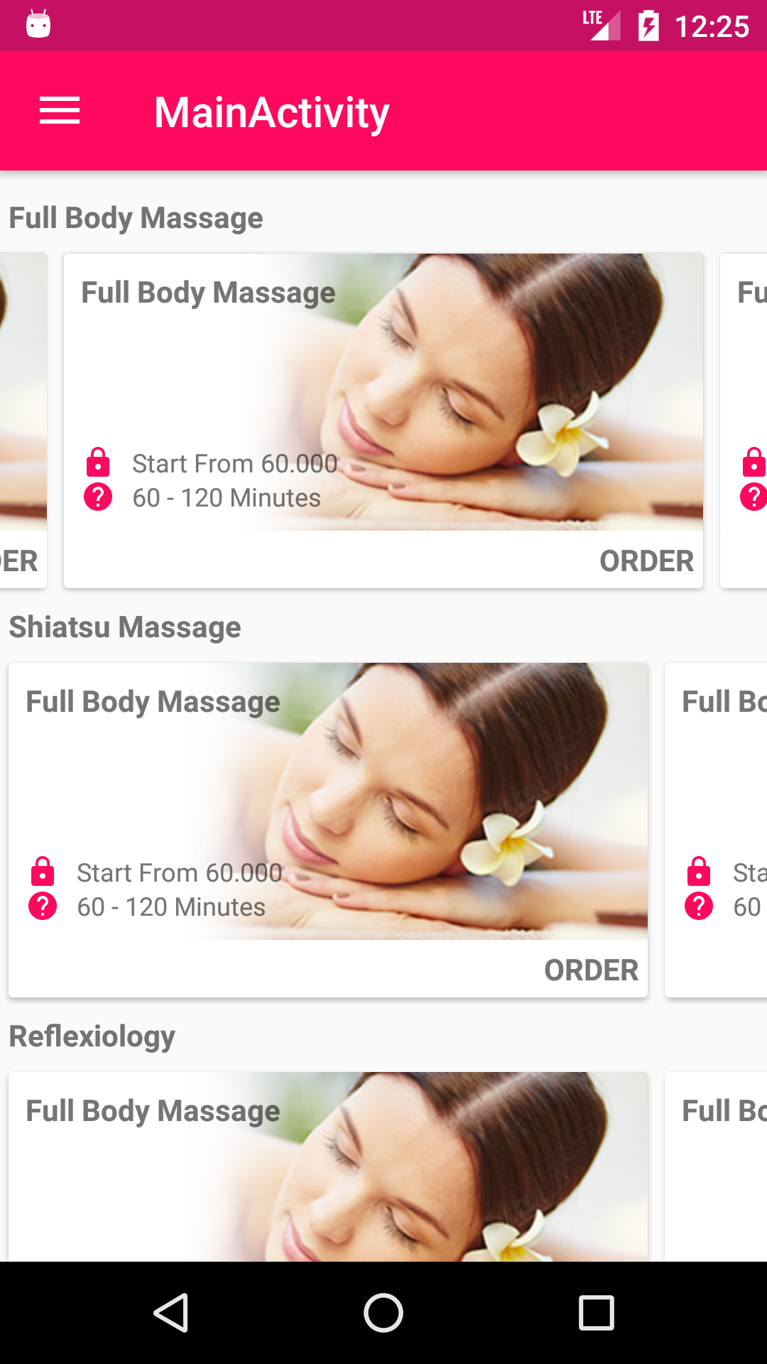 Contoh kasar aplikasi saya dengan data dummy